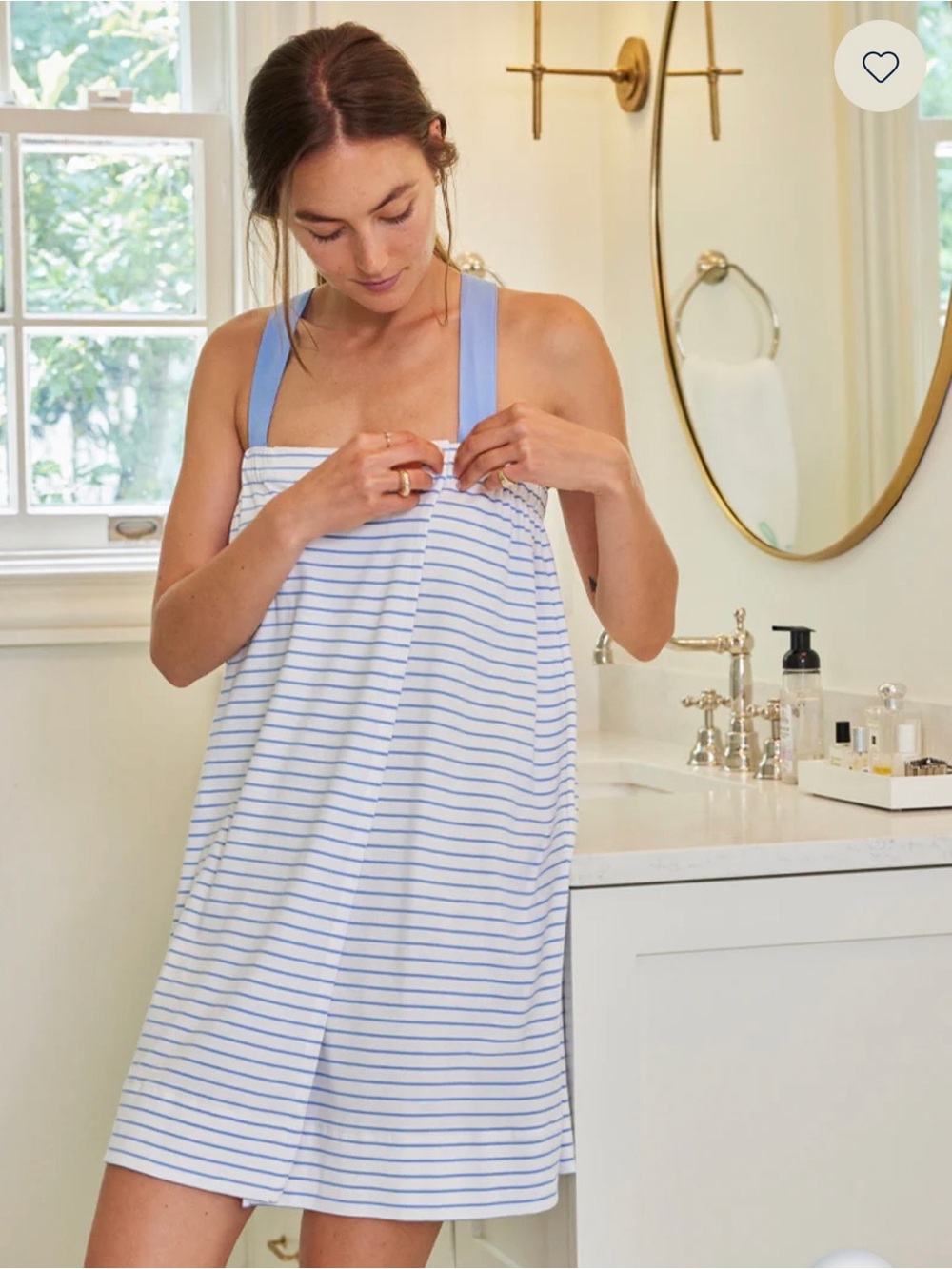 Lake Pajamas Pima After Bath wrap robe womenโs M